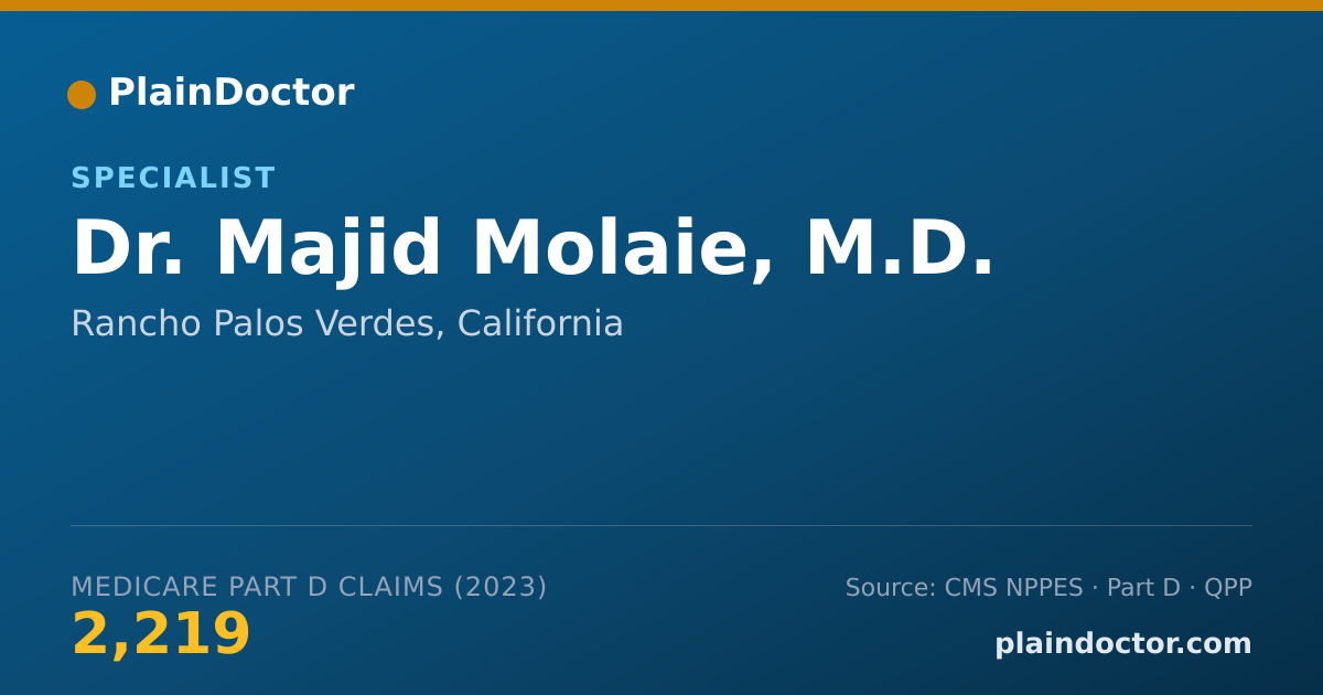 Shareable card for Majid Molaie, M.D. - Specialist, Rancho Palos Verdes, CA