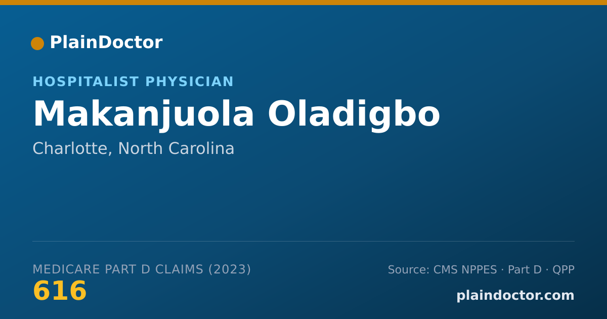 Shareable card for Makanjuola Oladigbo - Hospitalist Physician, Charlotte, NC