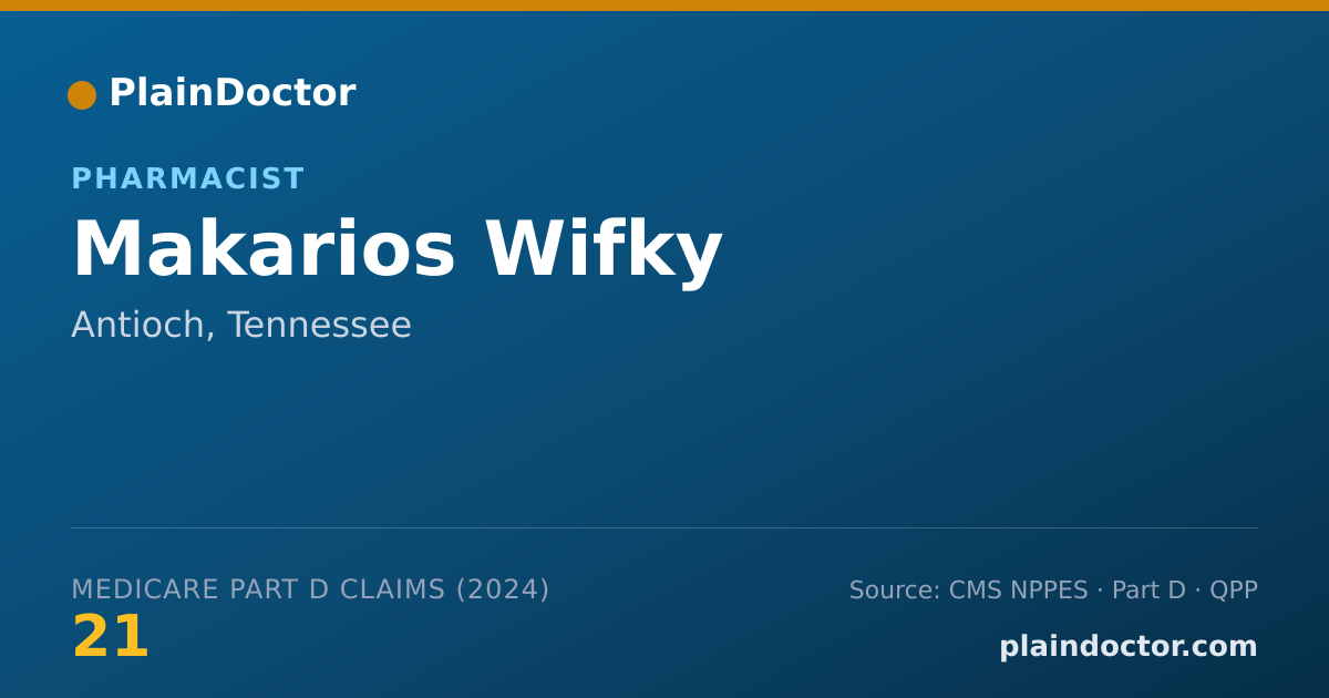 Shareable card for Makarios Wifky - Pharmacist, Antioch, TN