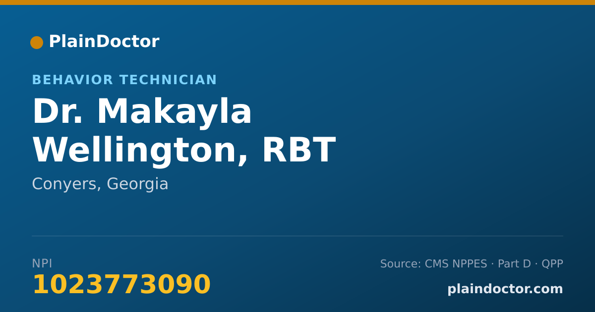 Shareable card for Makayla Wellington, RBT - Behavior Technician, Conyers, GA