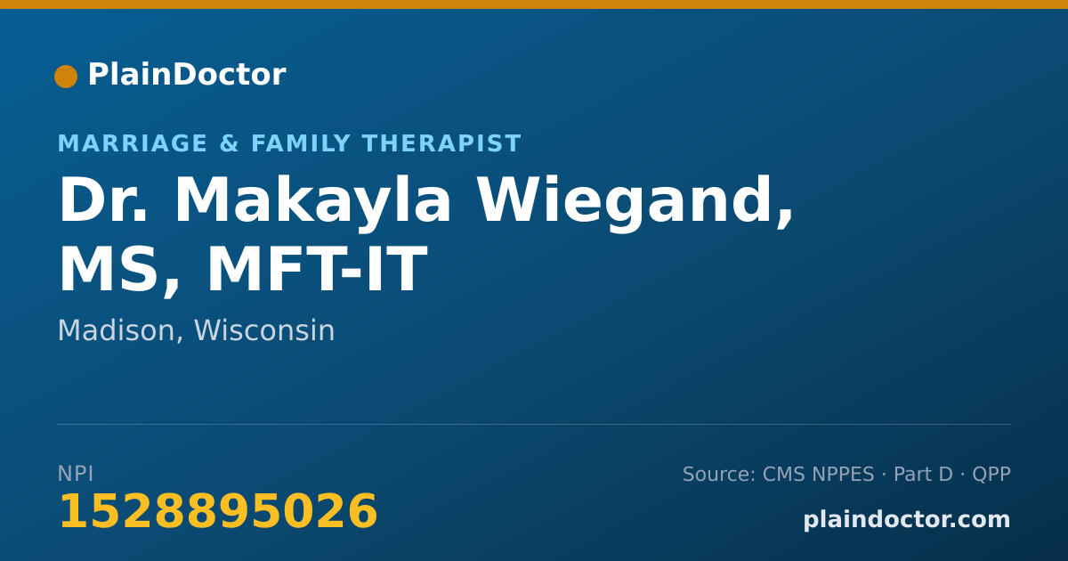 Shareable card for Makayla Wiegand, MS, MFT-IT - Marriage & Family Therapist, Madison, WI