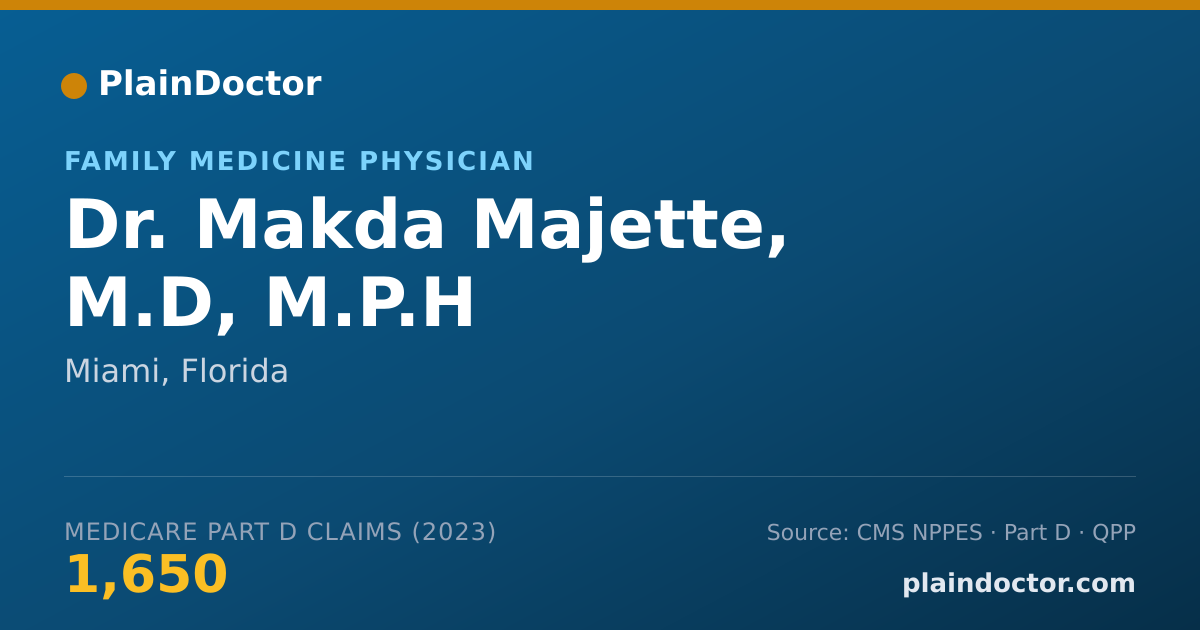 Shareable card for Makda Majette, M.D, M.P.H - Family Medicine Physician, Miami, FL