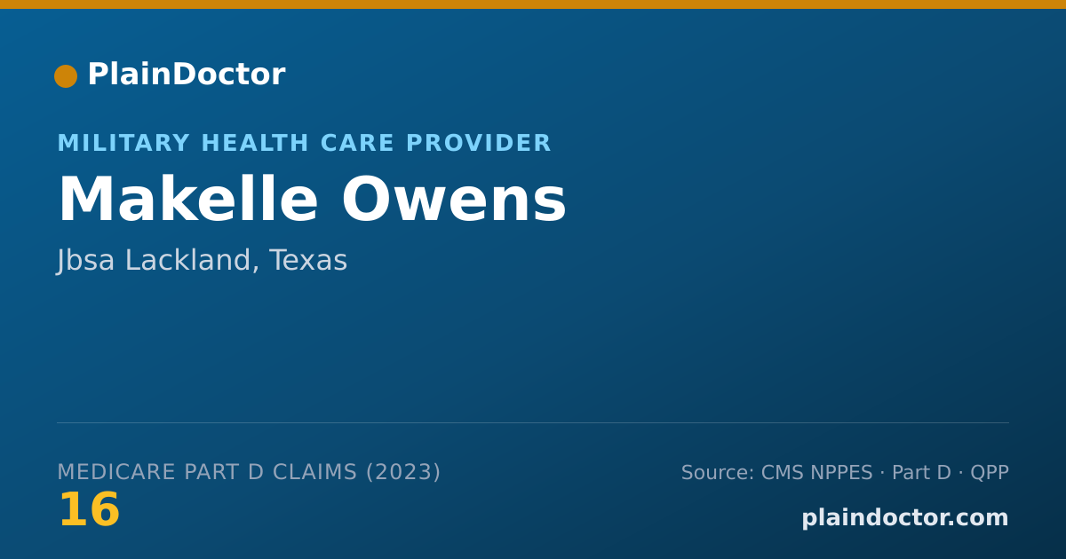 Shareable card for Makelle Owens - Military Health Care Provider, Jbsa Lackland, TX