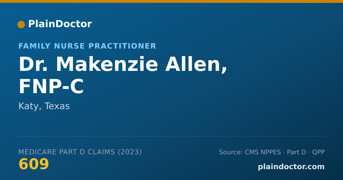 Shareable card for Makenzie Allen, FNP-C - Family Nurse Practitioner, Katy, TX
