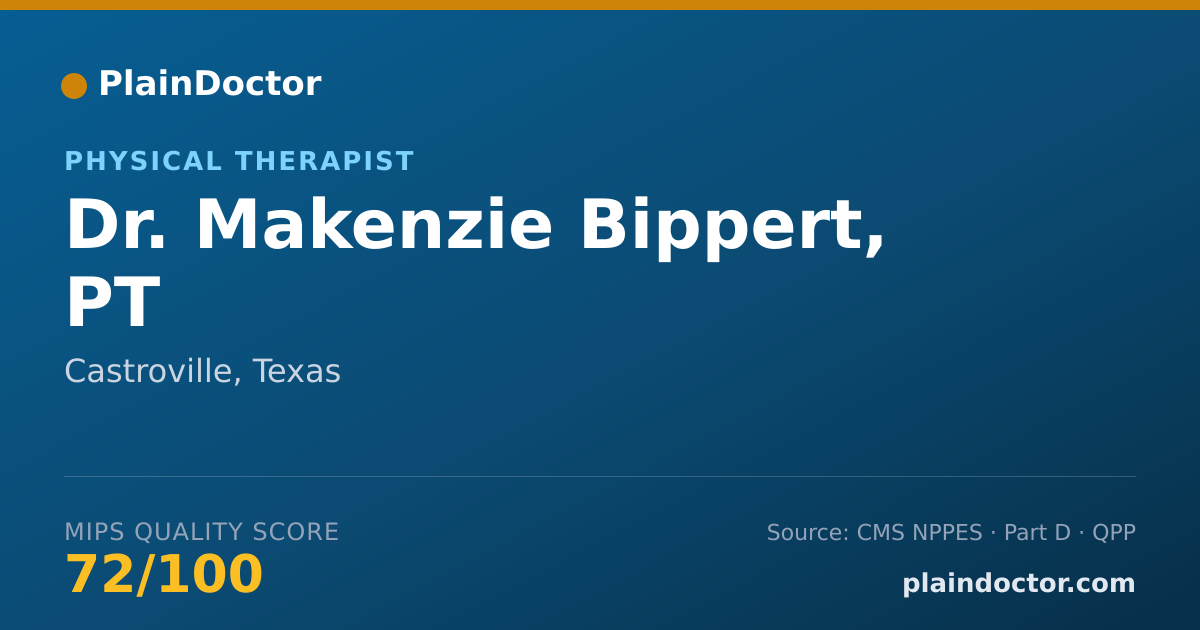 Shareable card for Makenzie Bippert, PT - Physical Therapist, Castroville, TX