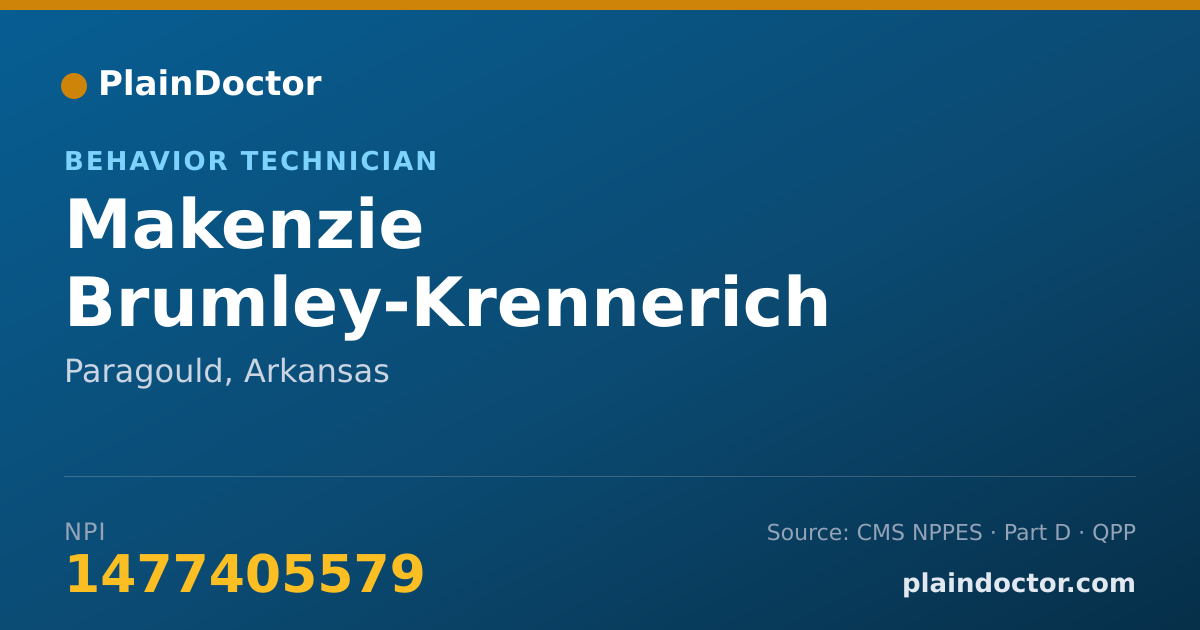 Shareable card for Makenzie Brumley-Krennerich - Behavior Technician, Paragould, AR