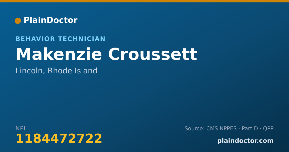Shareable card for Makenzie Croussett - Behavior Technician, Lincoln, RI