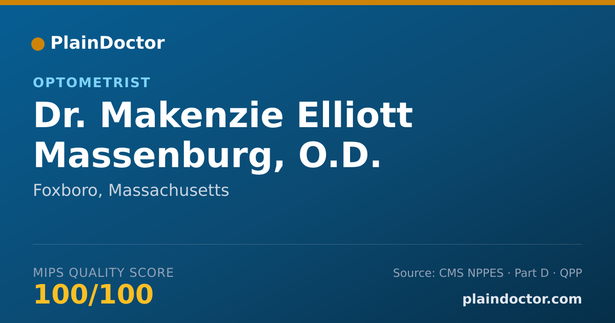 Shareable card for Makenzie Elliott Massenburg, O.D. - Optometrist, Foxboro, MA