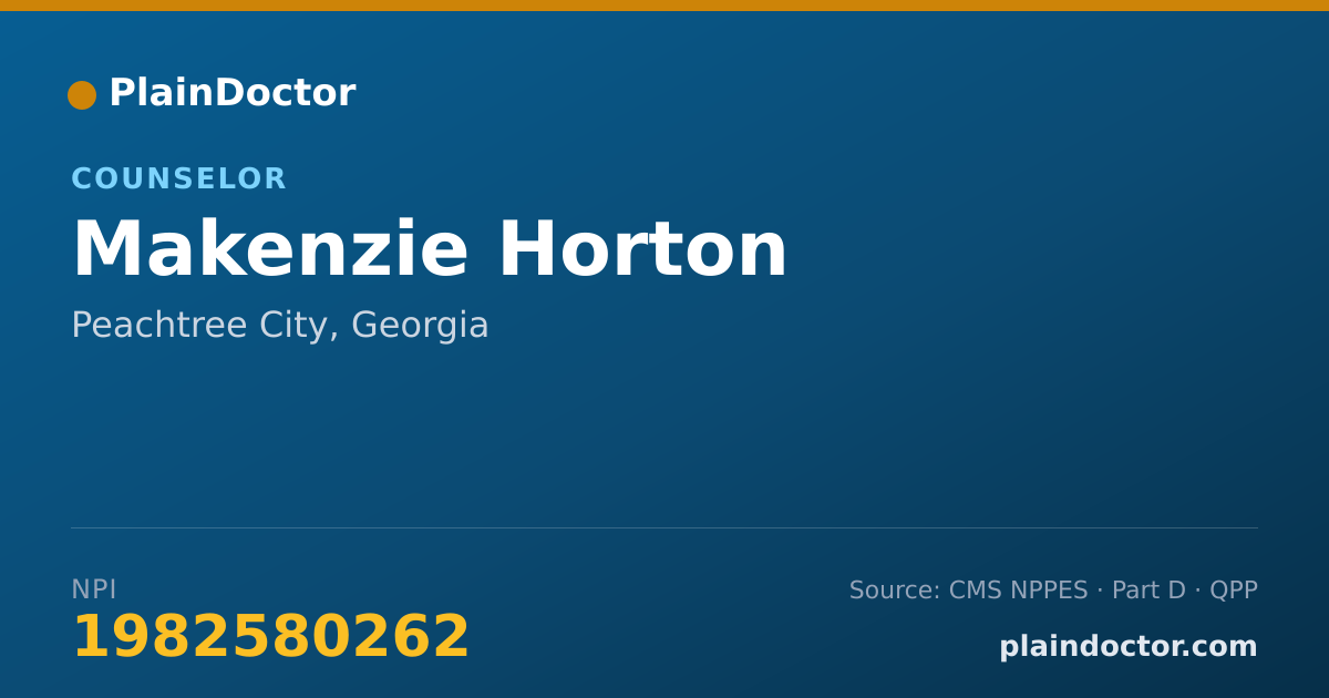 Shareable card for Makenzie Horton - Counselor, Peachtree City, GA