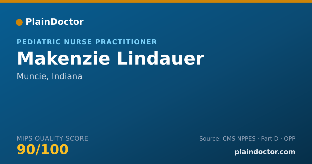Shareable card for Makenzie Lindauer - Pediatric Nurse Practitioner, Muncie, IN