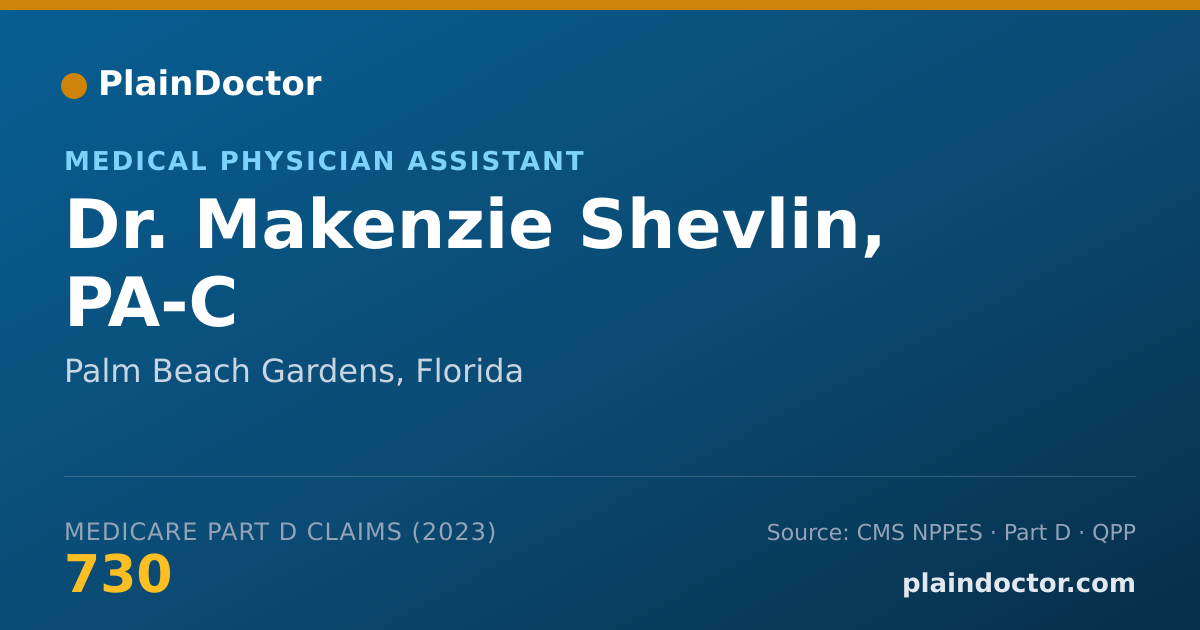 Shareable card for Makenzie Shevlin, PA-C - Medical Physician Assistant, Palm Beach Gardens, FL