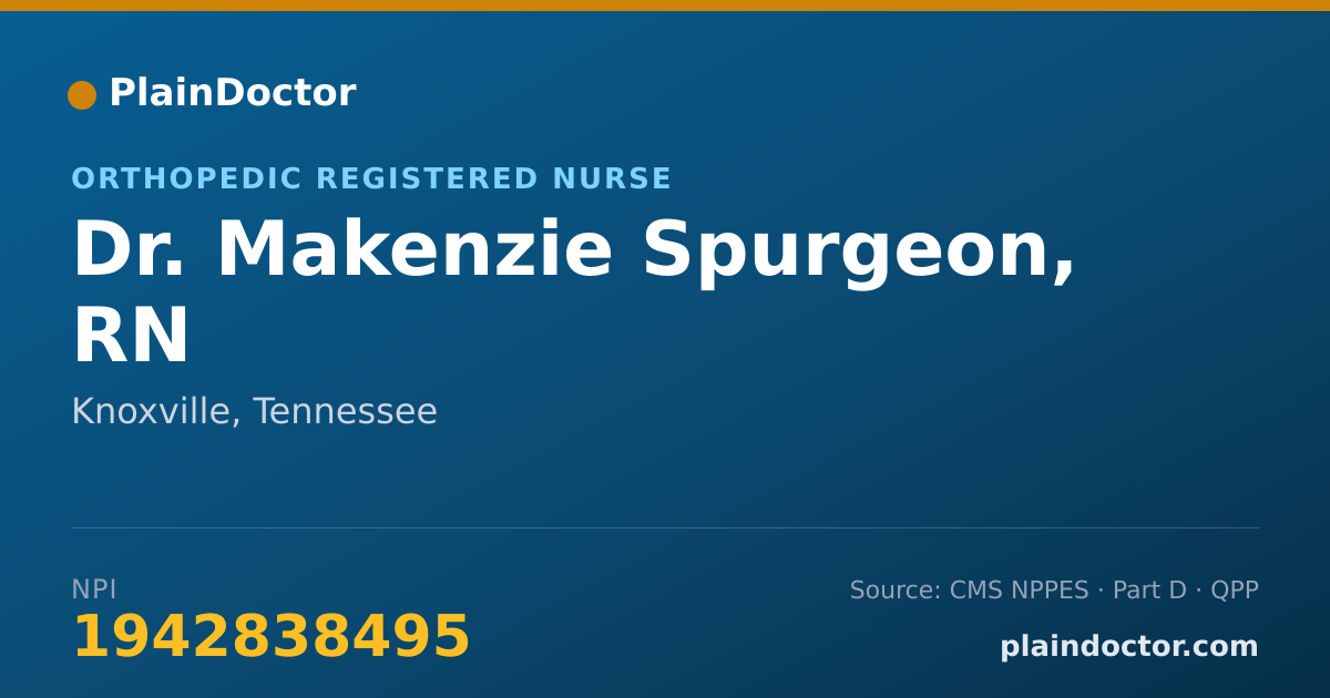 Shareable card for Makenzie Spurgeon, RN - Orthopedic Registered Nurse, Knoxville, TN