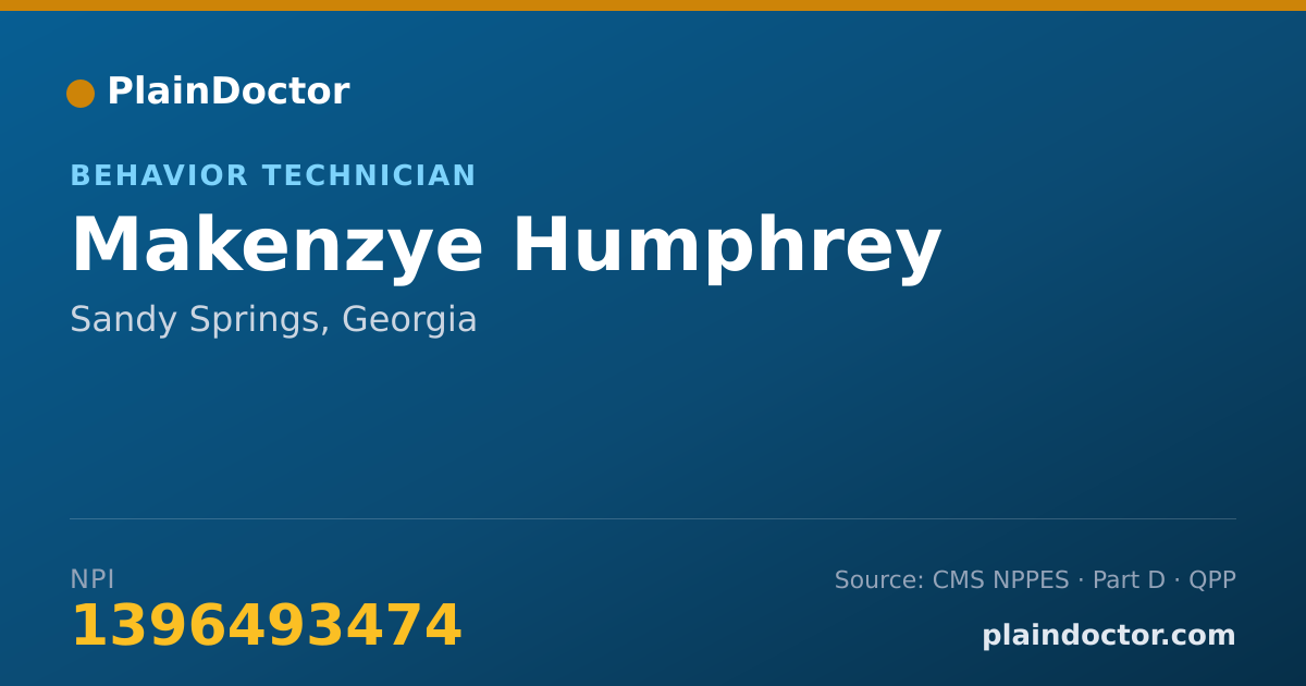 Shareable card for Makenzye Humphrey - Behavior Technician, Sandy Springs, GA