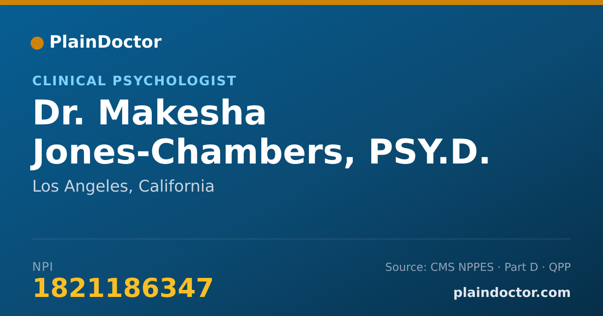 Shareable card for Makesha Jones-Chambers, PSY.D. - Clinical Psychologist, Los Angeles, CA