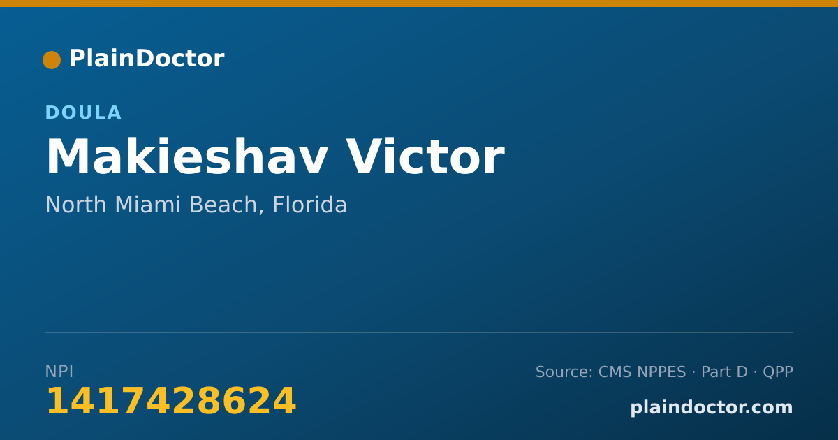 Shareable card for Makieshav Victor - Doula, North Miami Beach, FL