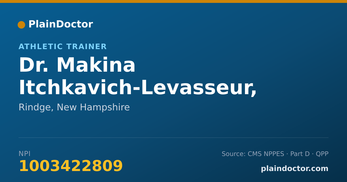 Shareable card for Makina Itchkavich-Levasseur, MS, ATC, LAT - Athletic Trainer, Rindge, NH