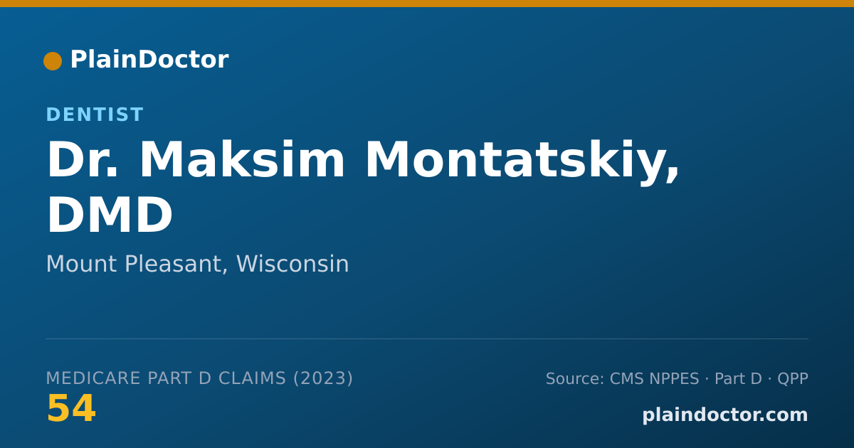 Shareable card for Maksim Montatskiy, DMD - Dentist, Mount Pleasant, WI