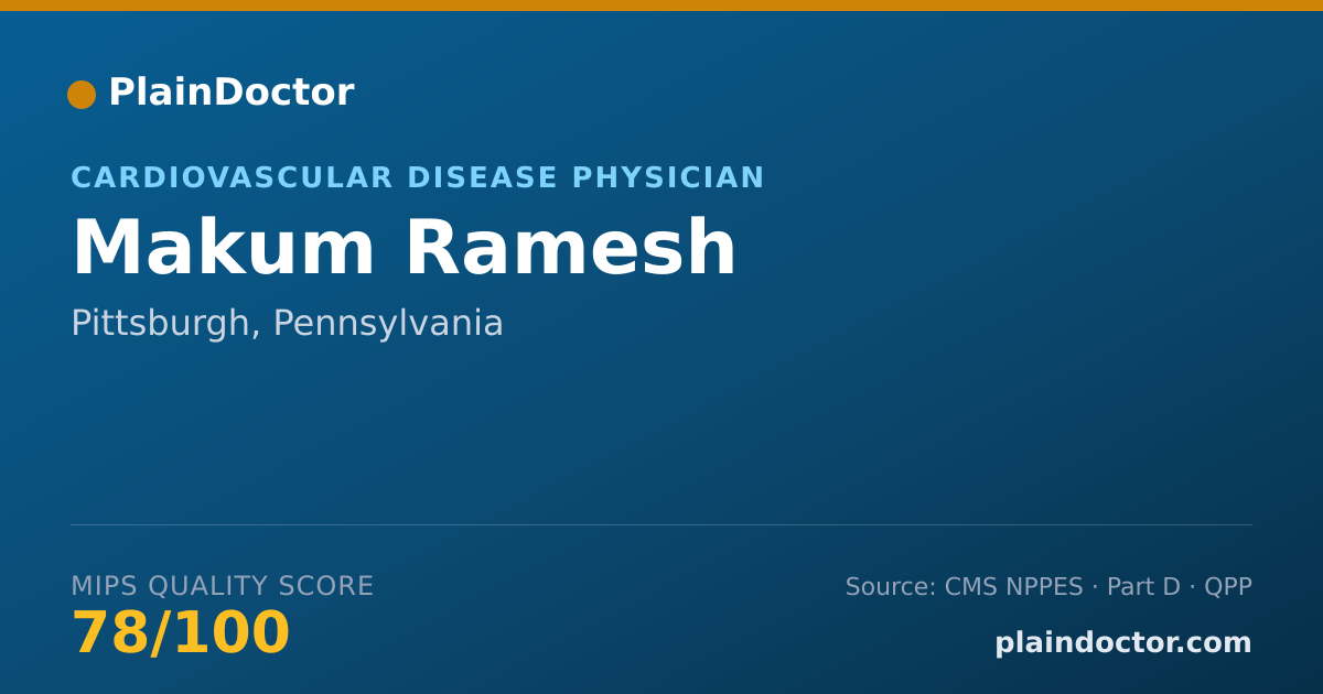 Shareable card for Makum Ramesh - Cardiovascular Disease Physician, Pittsburgh, PA
