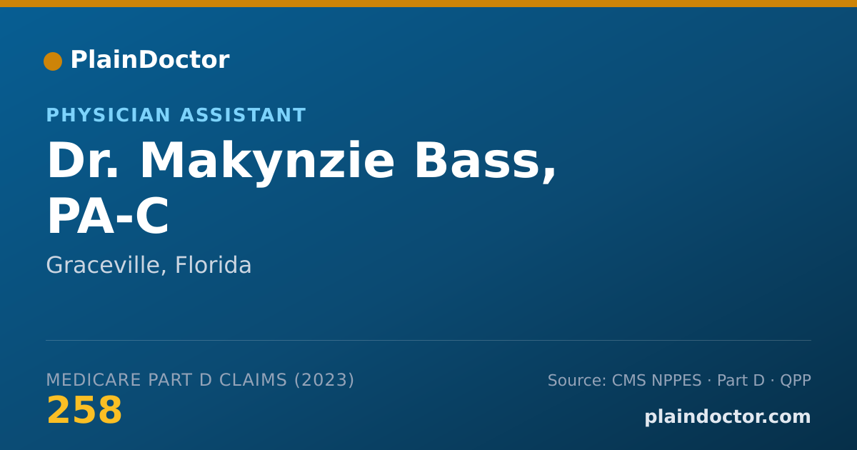 Shareable card for Makynzie Bass, PA-C - Physician Assistant, Graceville, FL