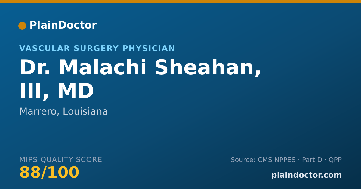 Shareable card for Malachi Sheahan, III, MD - Vascular Surgery Physician, Marrero, LA