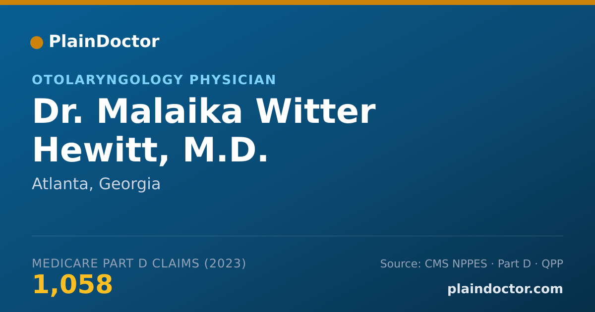 Shareable card for Malaika Witter Hewitt, M.D. - Otolaryngology Physician, Atlanta, GA