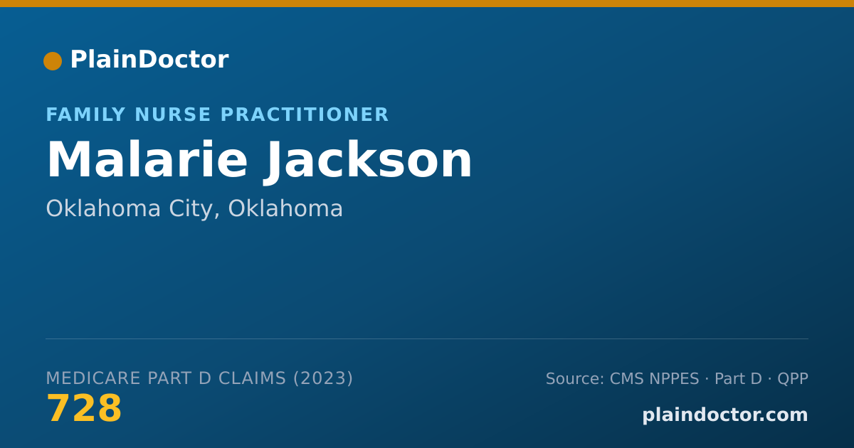 Shareable card for Malarie Jackson - Family Nurse Practitioner, Oklahoma City, OK