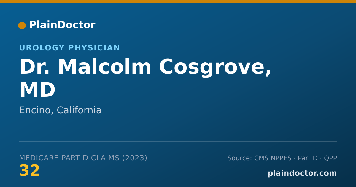 Shareable card for Malcolm Cosgrove, MD - Urology Physician, Encino, CA