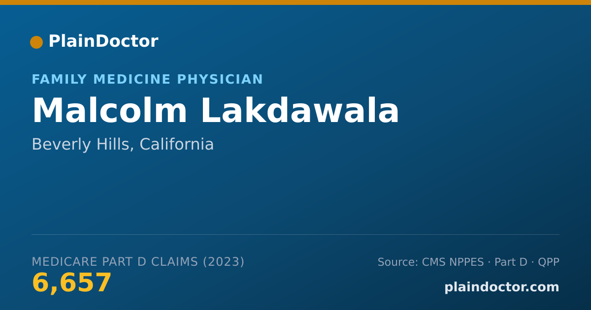 Shareable card for Malcolm Lakdawala - Family Medicine Physician, Beverly Hills, CA