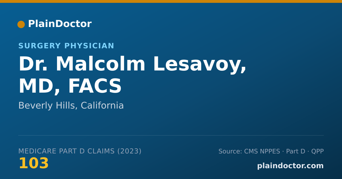Shareable card for Malcolm Lesavoy, MD, FACS - Surgery Physician, Beverly Hills, CA