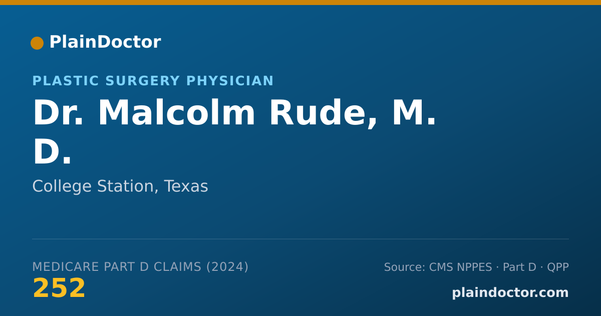 Shareable card for Malcolm Rude, M. D. - Plastic Surgery Physician, College Station, TX