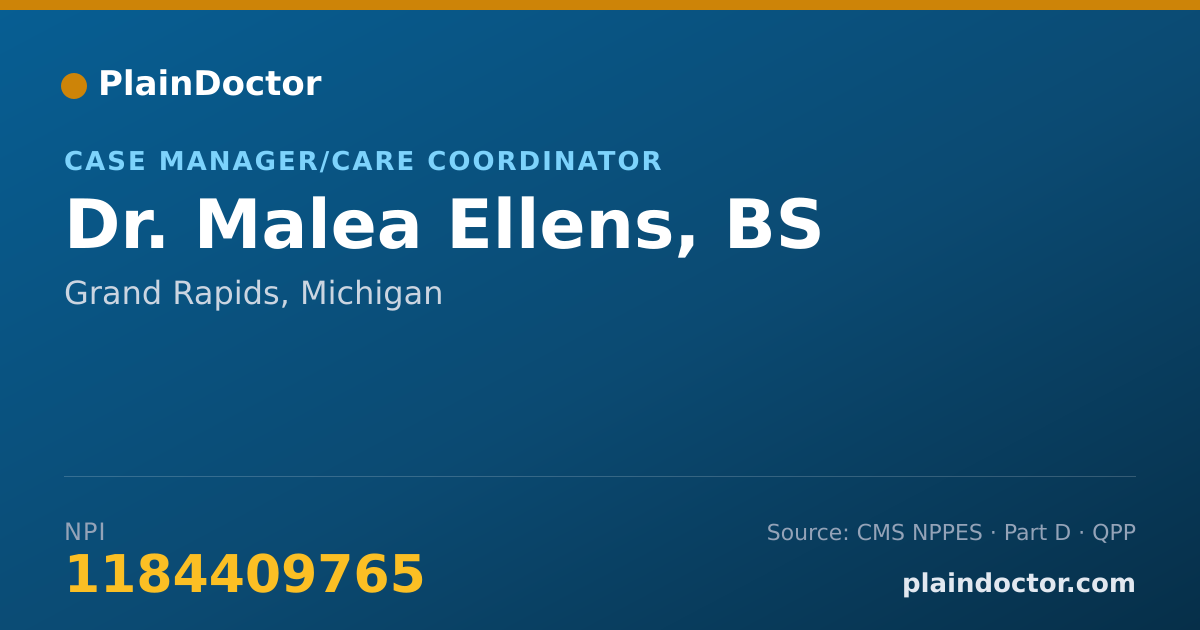 Shareable card for Malea Ellens, BS - Case Manager/Care Coordinator, Grand Rapids, MI