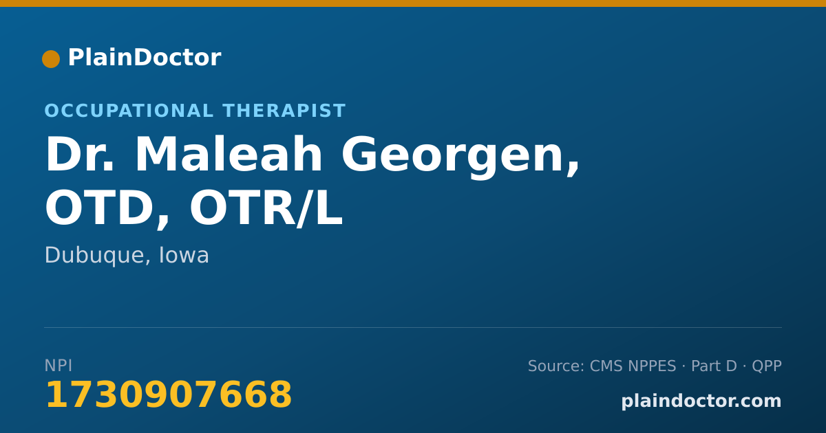 Shareable card for Maleah Georgen, OTD, OTR/L - Occupational Therapist, Dubuque, IA