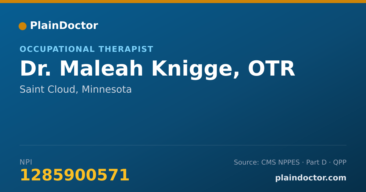 Shareable card for Maleah Knigge, OTR - Occupational Therapist, Saint Cloud, MN