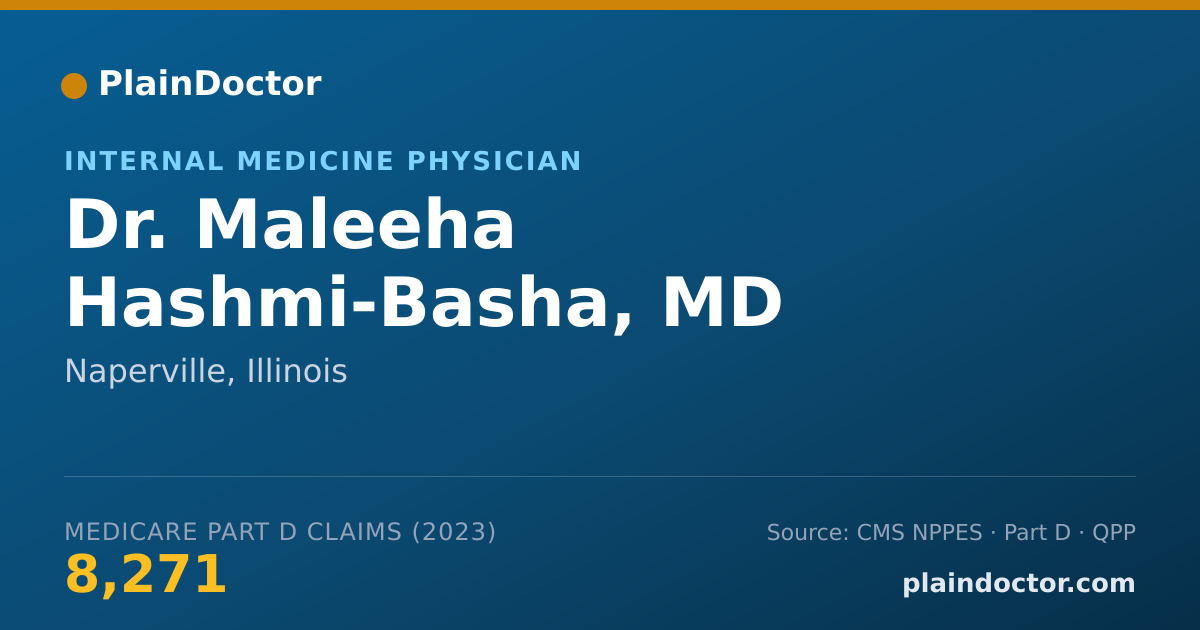 Shareable card for Maleeha Hashmi-Basha, MD - Internal Medicine Physician, Naperville, IL