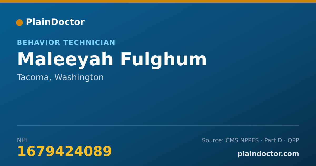 Shareable card for Maleeyah Fulghum - Behavior Technician, Tacoma, WA