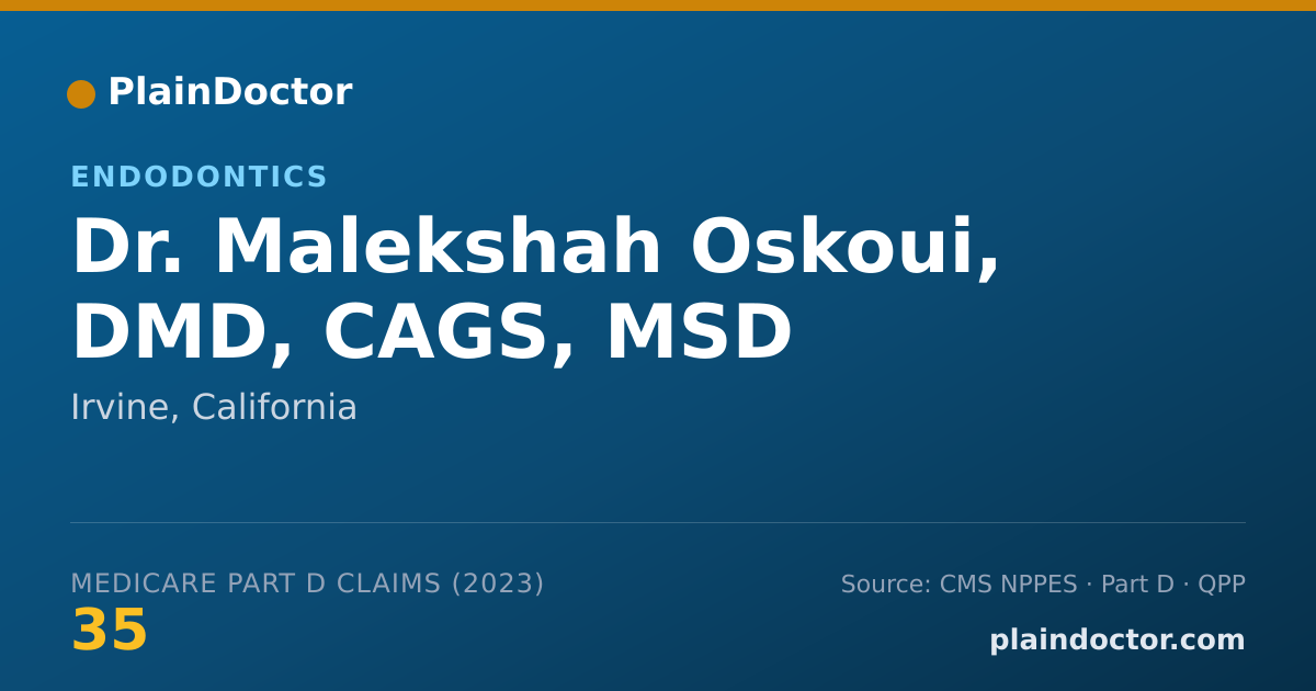 Shareable card for Malekshah Oskoui, DMD, CAGS, MSD - Endodontics, Irvine, CA