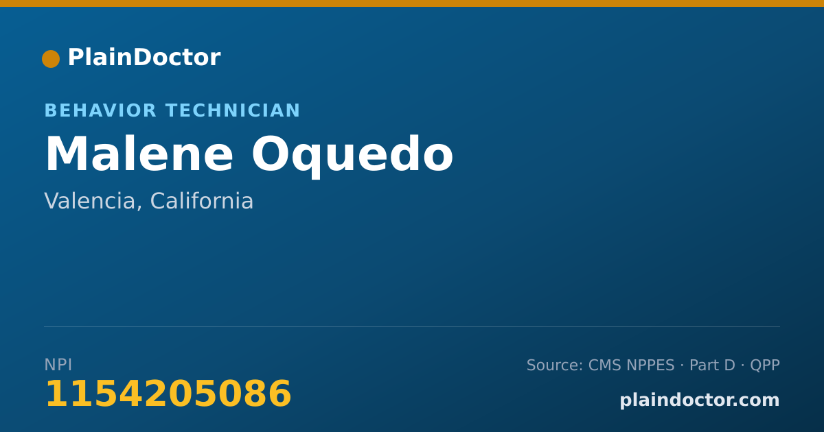 Shareable card for Malene Oquedo - Behavior Technician, Valencia, CA