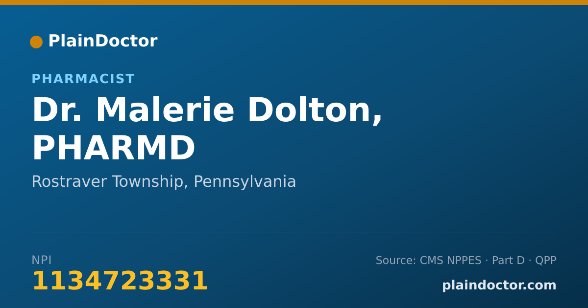 Shareable card for Malerie Dolton, PHARMD - Pharmacist, Rostraver Township, PA