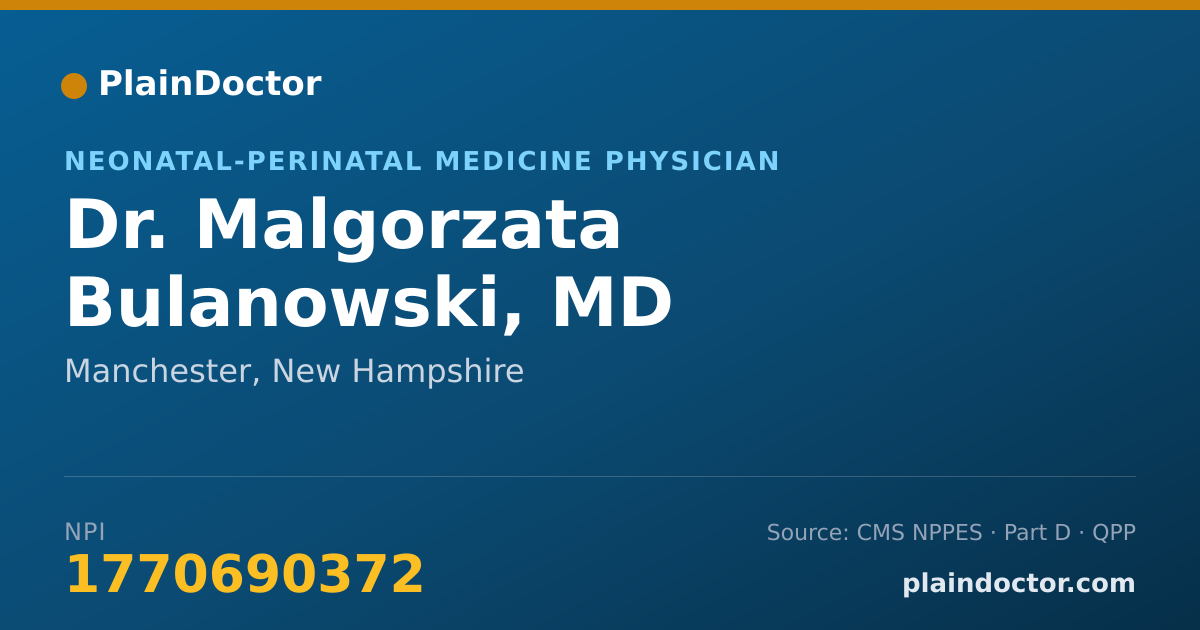 Shareable card for Malgorzata Bulanowski, MD - Neonatal-Perinatal Medicine Physician, Manchester, NH