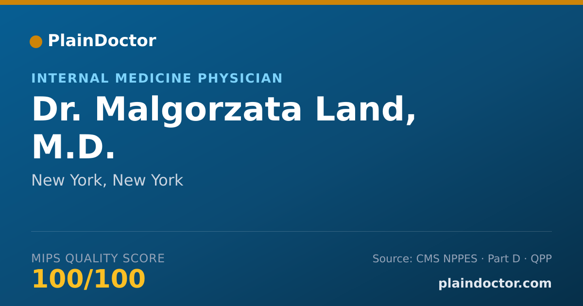 Shareable card for Malgorzata Land, M.D. - Internal Medicine Physician, New York, NY