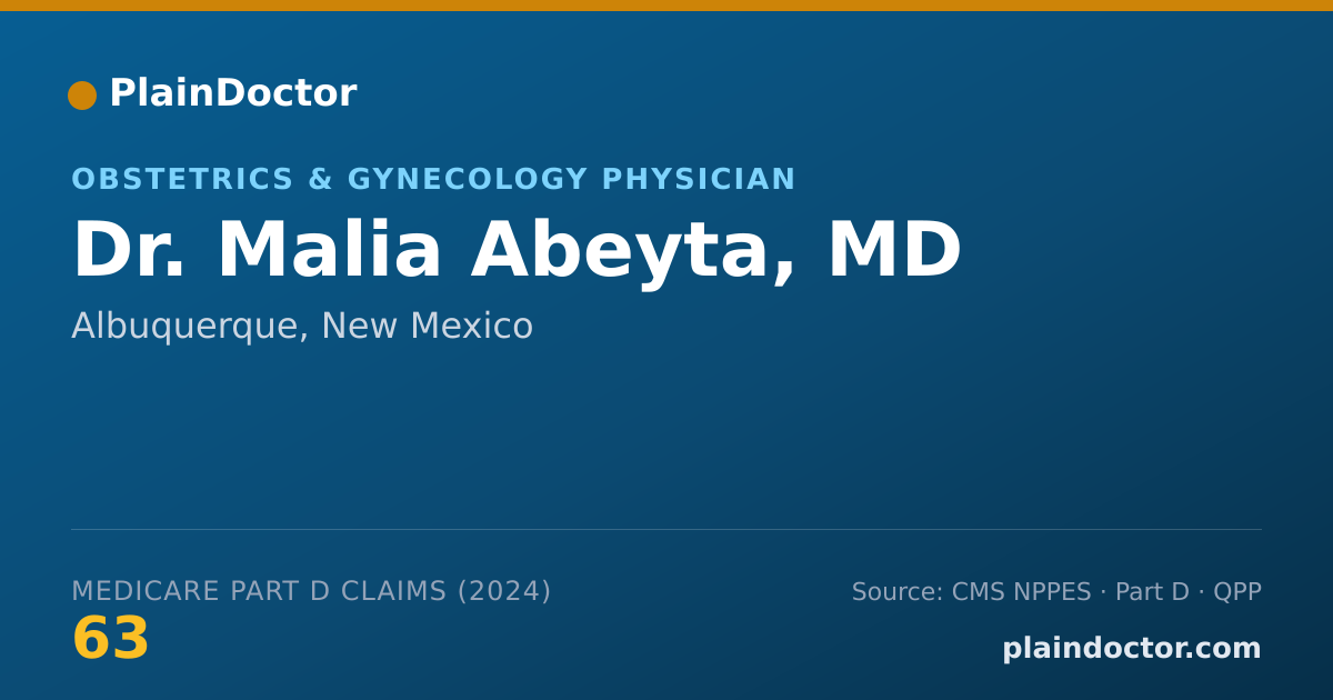 Shareable card for Malia Abeyta, MD - Obstetrics & Gynecology Physician, Albuquerque, NM