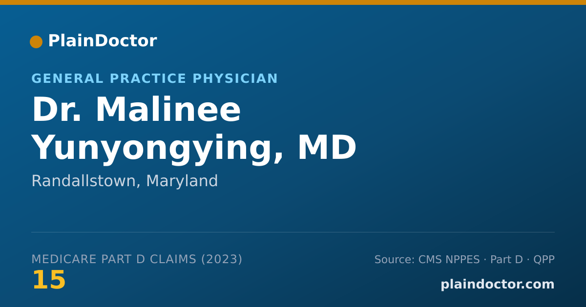 Shareable card for Malinee Yunyongying, MD - General Practice Physician, Randallstown, MD