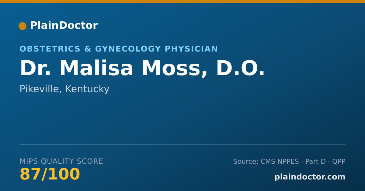 Shareable card for Malisa Moss, D.O. - Obstetrics & Gynecology Physician, Pikeville, KY