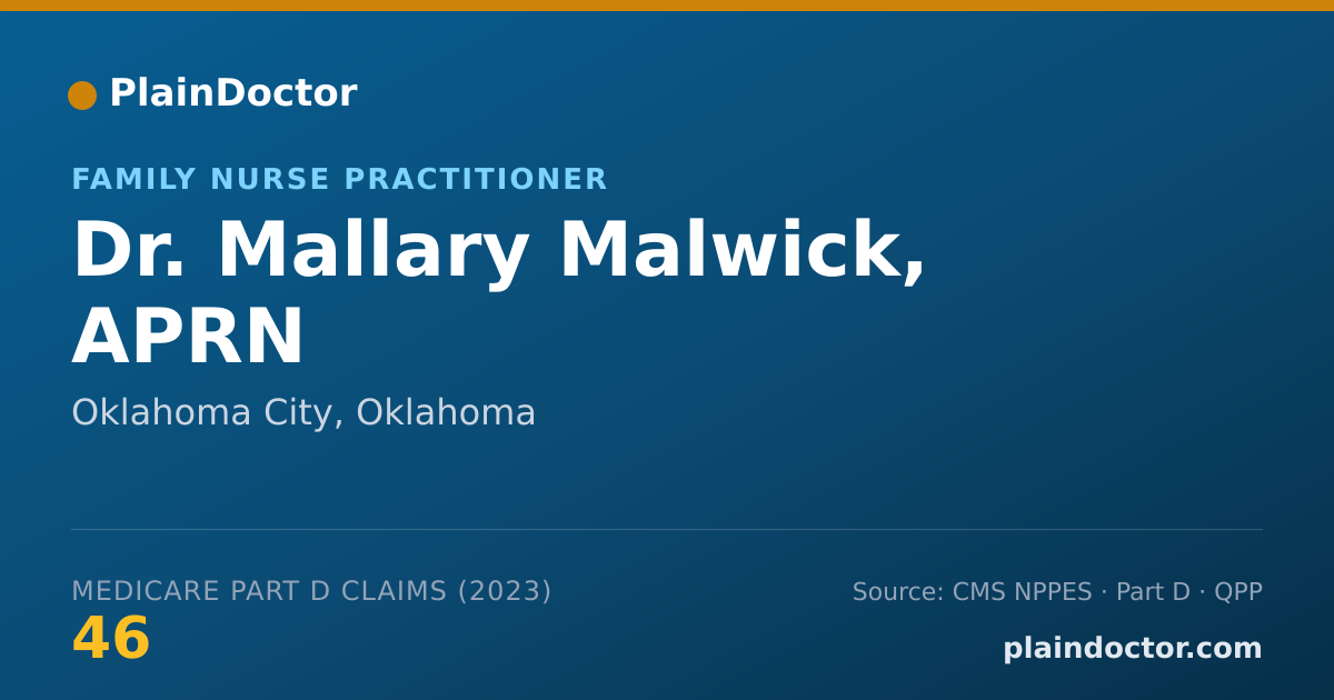 Shareable card for Mallary Malwick, APRN - Family Nurse Practitioner, Oklahoma City, OK