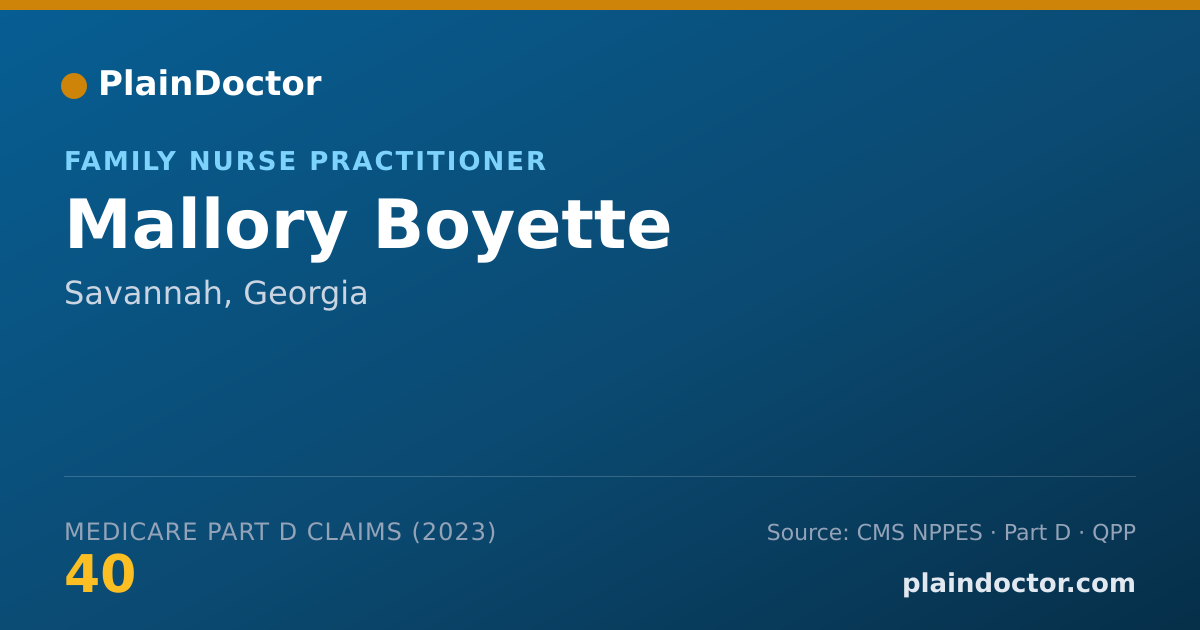Shareable card for Mallory Boyette - Family Nurse Practitioner, Savannah, GA