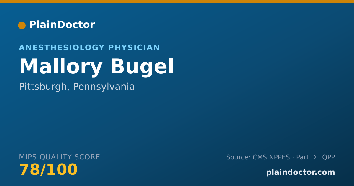 Shareable card for Mallory Bugel - Anesthesiology Physician, Pittsburgh, PA