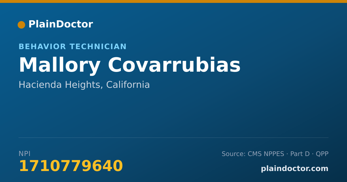 Shareable card for Mallory Covarrubias - Behavior Technician, Hacienda Heights, CA