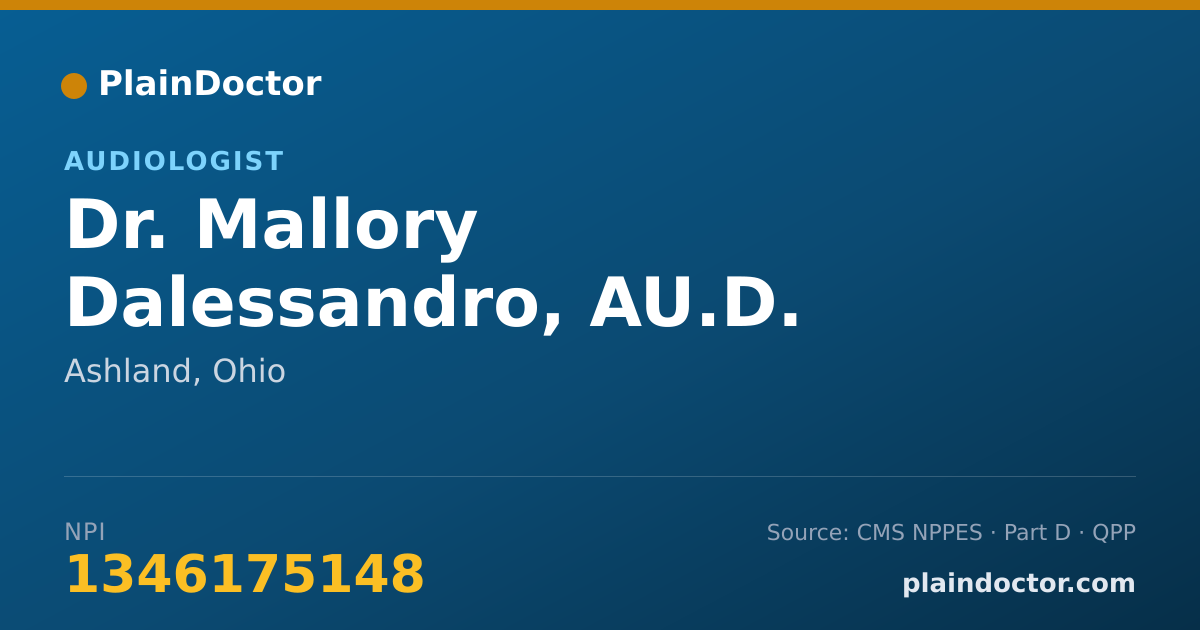 Shareable card for Mallory Dalessandro, AU.D. - Audiologist, Ashland, OH