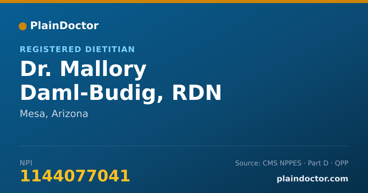 Shareable card for Mallory Daml-Budig, RDN - Registered Dietitian, Mesa, AZ