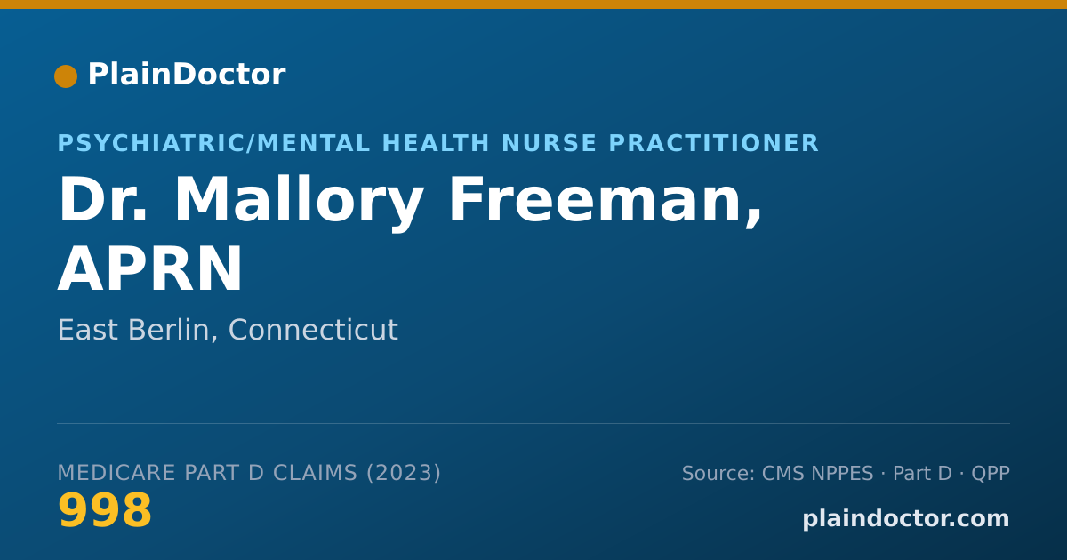 Shareable card for Mallory Freeman, APRN - Psychiatric/Mental Health Nurse Practitioner, East Berlin, CT